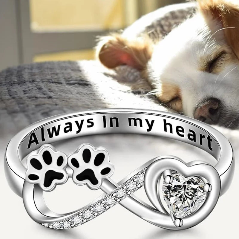 Pawtastic | Zirconia Heart Infinity Ring