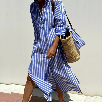 Cerys | Chic Striped Shirt Dress