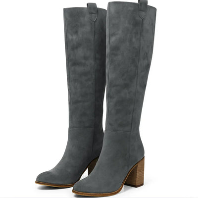 Mira | Suede Block Heel Boots