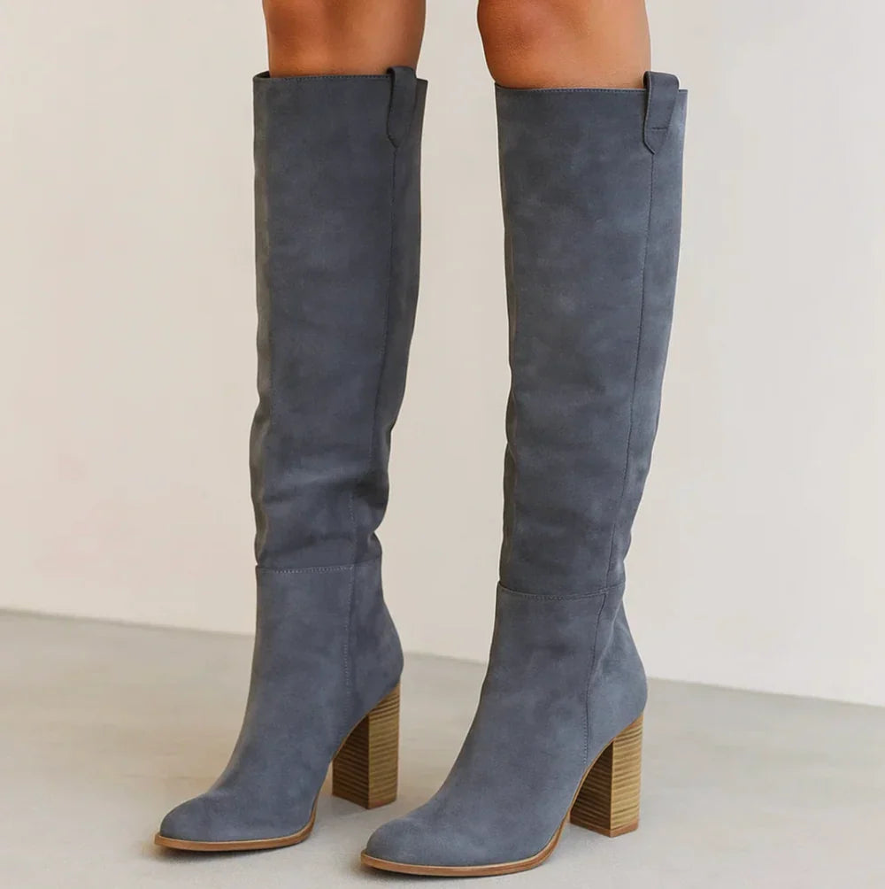 Mira | Suede Block Heel Boots