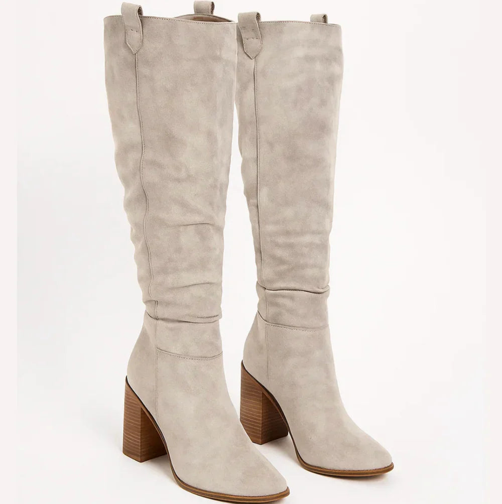 Mira | Suede Block Heel Boots