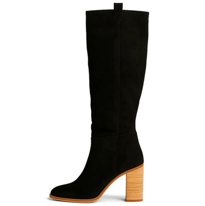 Mira | Suede Block Heel Boots