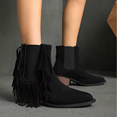 Zara | Chic Fringe Ankle Boots