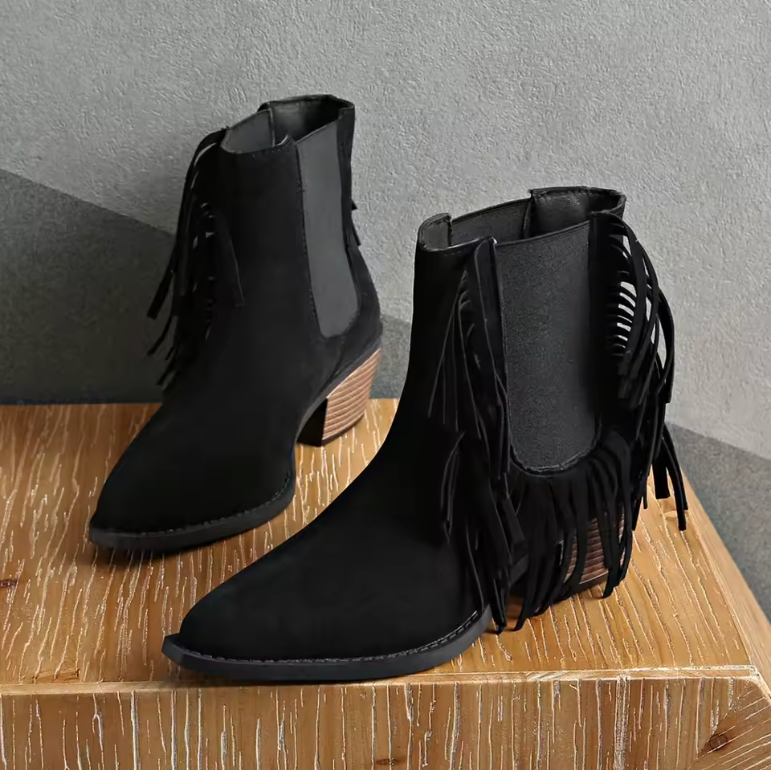 Zara | Chic Fringe Ankle Boots