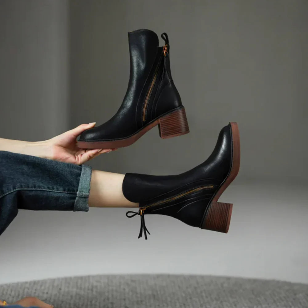 Zara | Chic Leather Ankle Boots