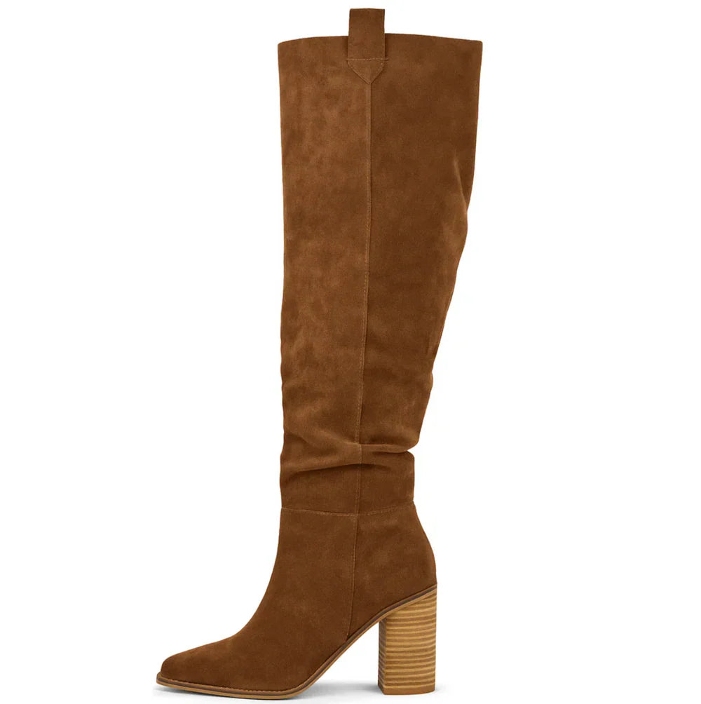 Mira | Suede Block Heel Boots