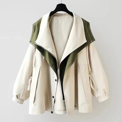 Breezy | Chic Two-Tone Hooded Jacket