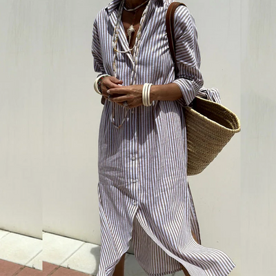 Cerys | Chic Striped Shirt Dress