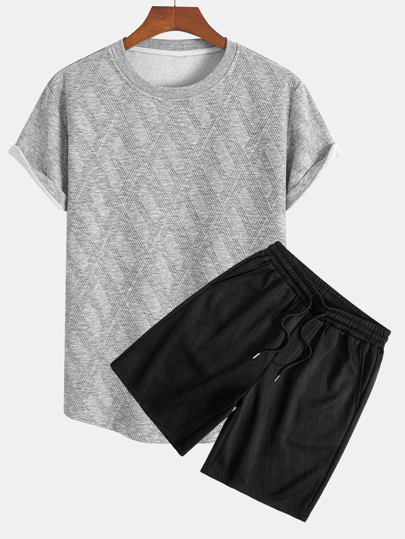 Aura | Stylish Jacquard T-Shirt Set