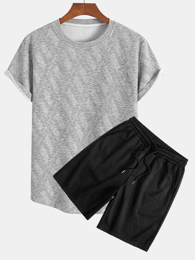 Aura | Stylish Jacquard T-Shirt Set
