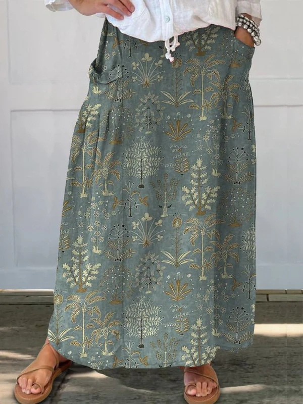 Flora | Woodland Print Pocket Skirt