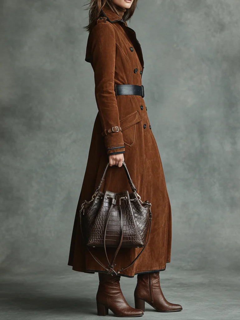 Sable | Chic Suede Trench Coat