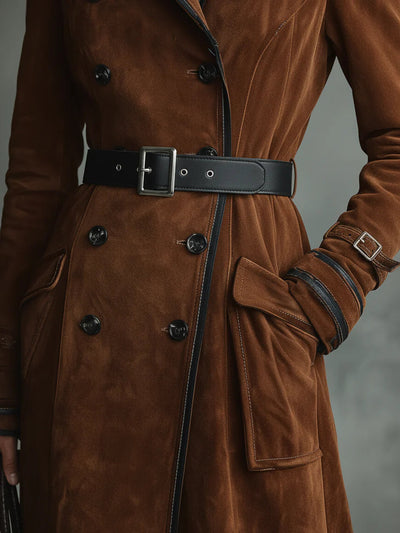 Sable | Chic Suede Trench Coat