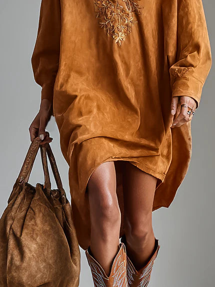 Elora | Chic Embroidered Shirt Dress