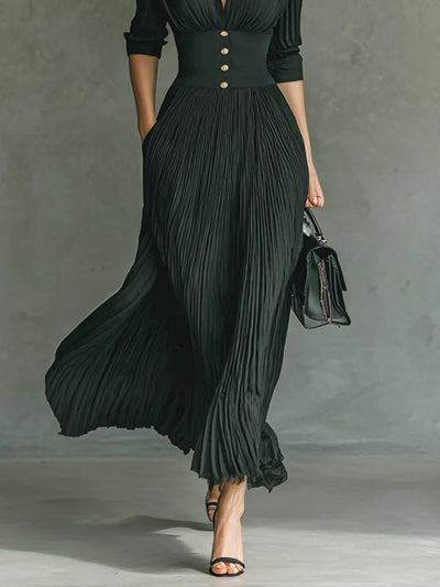 Astra | Elegant Pleated Maxi Dress