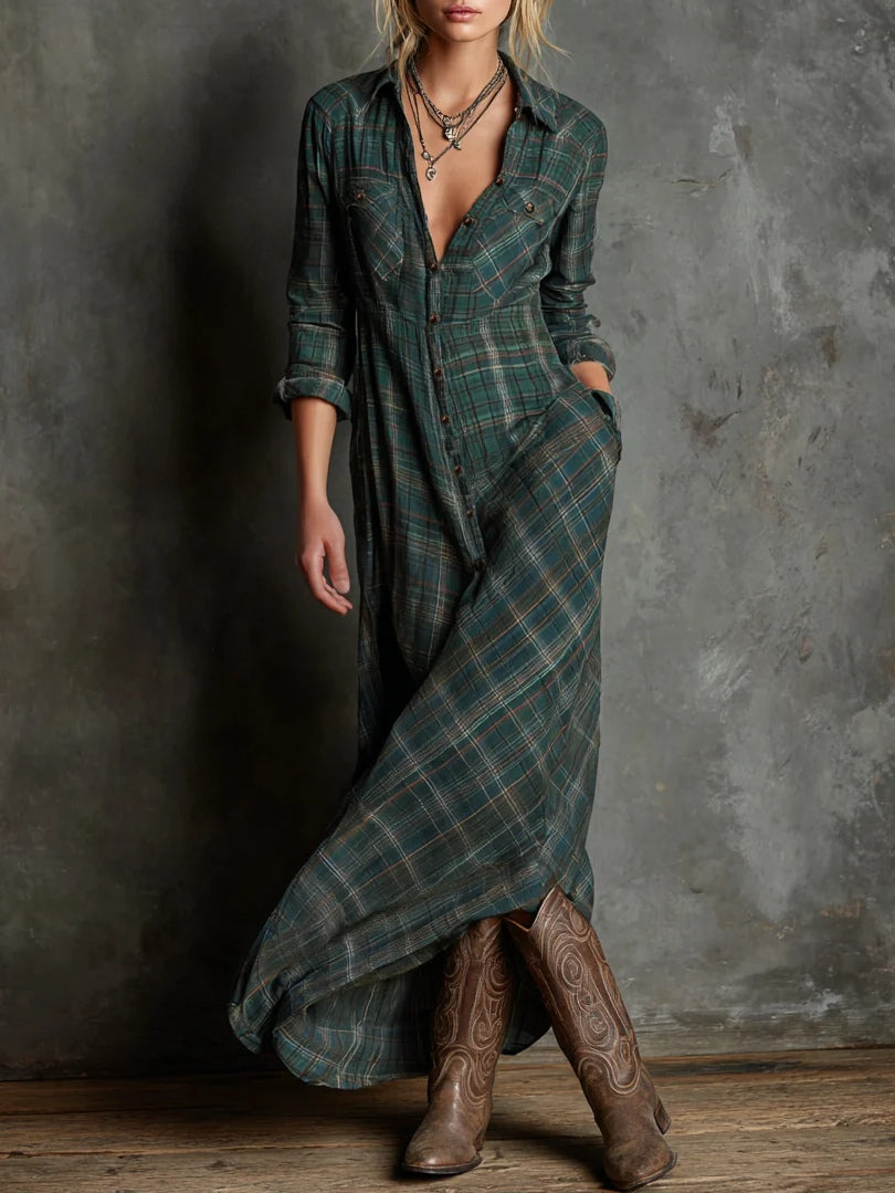 Briony | Chic Plaid Maxi Dress