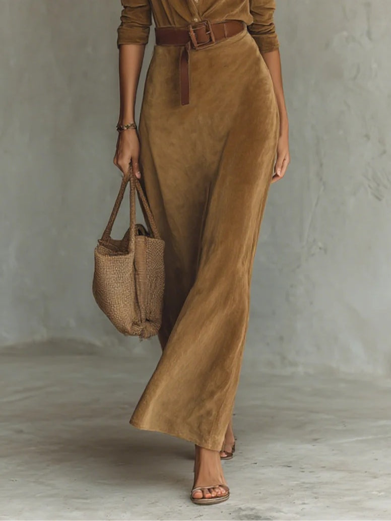 Sable | Soft Suede Maxi Dress