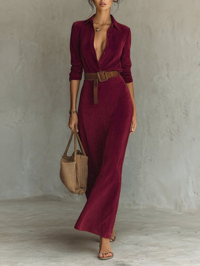 Sable | Soft Suede Maxi Dress