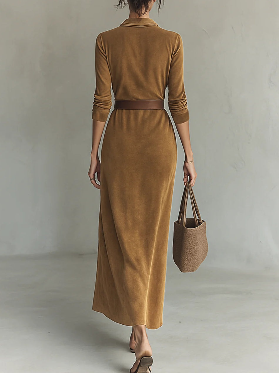 Sable | Soft Suede Maxi Dress