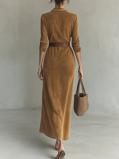 Sable | Soft Suede Maxi Dress