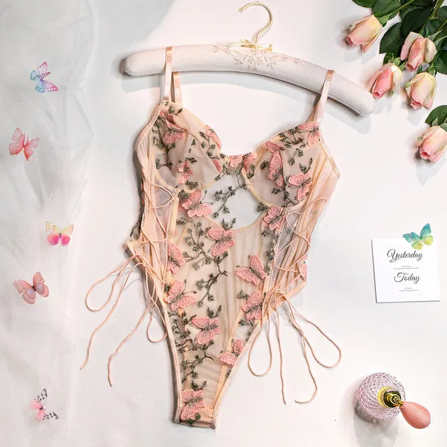 Aurelia | Embroidered Butterfly Bodysuit