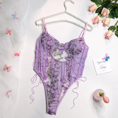Aurelia | Embroidered Butterfly Bodysuit