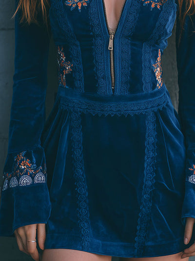 Zara | Boho Velvet Mini Dress