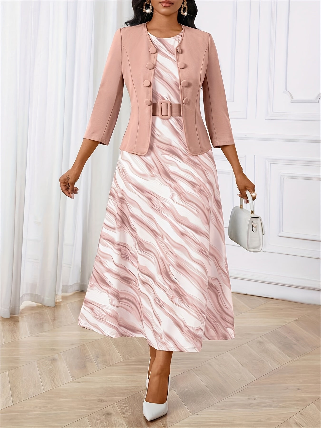 Luxe | Printed Belted Two-Piece