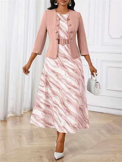 Luxe | Printed Belted Two-Piece