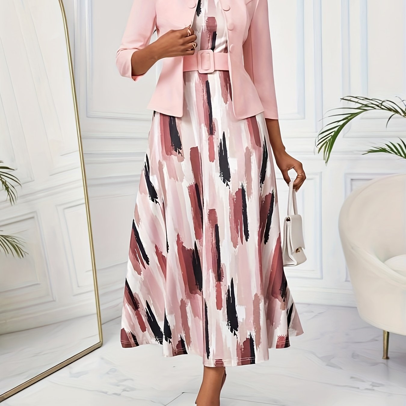 Luxe | Printed Belted Two-Piece