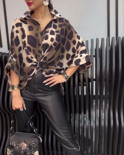 Zara | Chic Leopard Print Blouse