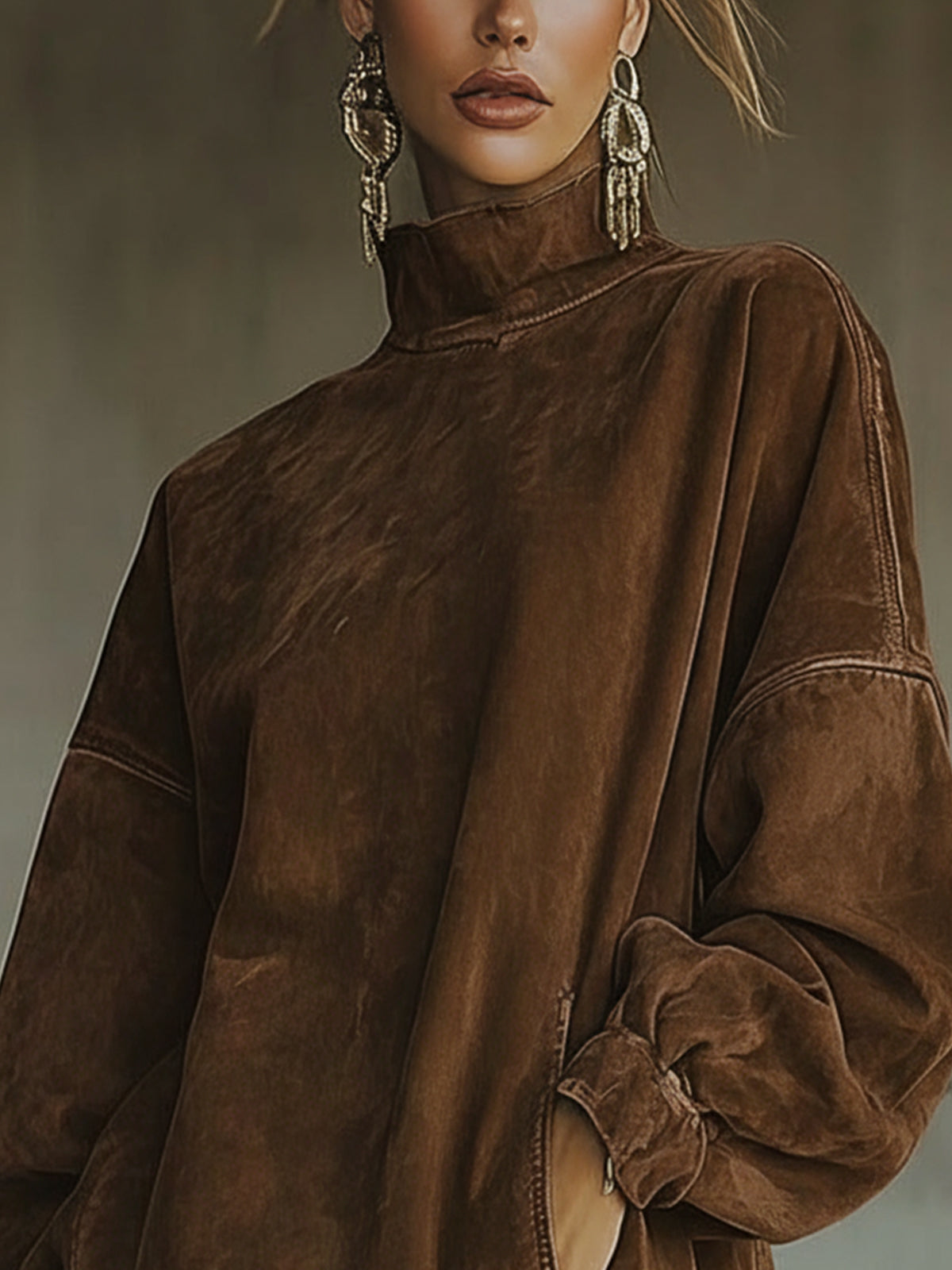 Haven | Chic Turtleneck Fringe Dress