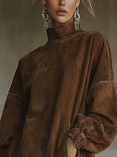 Haven | Chic Turtleneck Fringe Dress