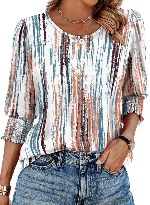 Zara | Vibrant Striped Charm Top