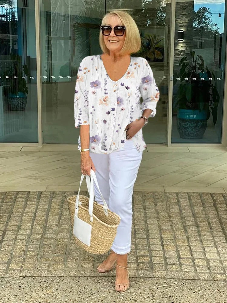 Jolie | Printed Button Tunic Top