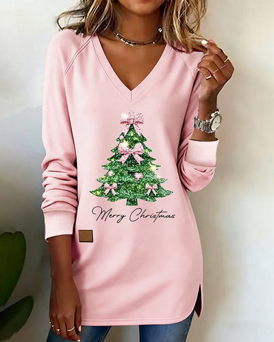 Evergreen | Festive V-Neck Sweatshirt
