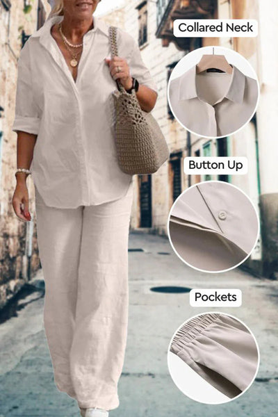 Mila | Effortless Shirt and Trousers Set