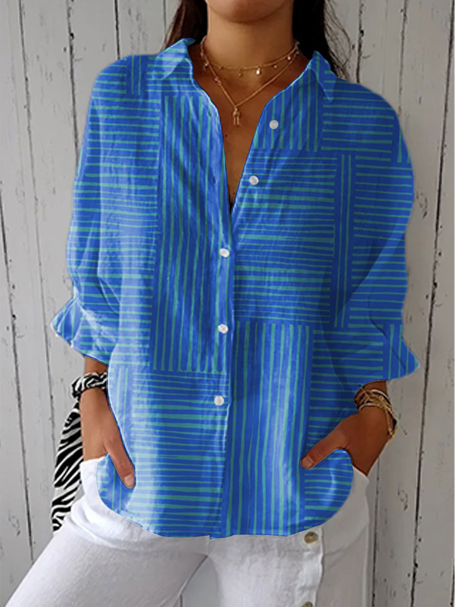 Zara | Chic Azure Stripe Blouse