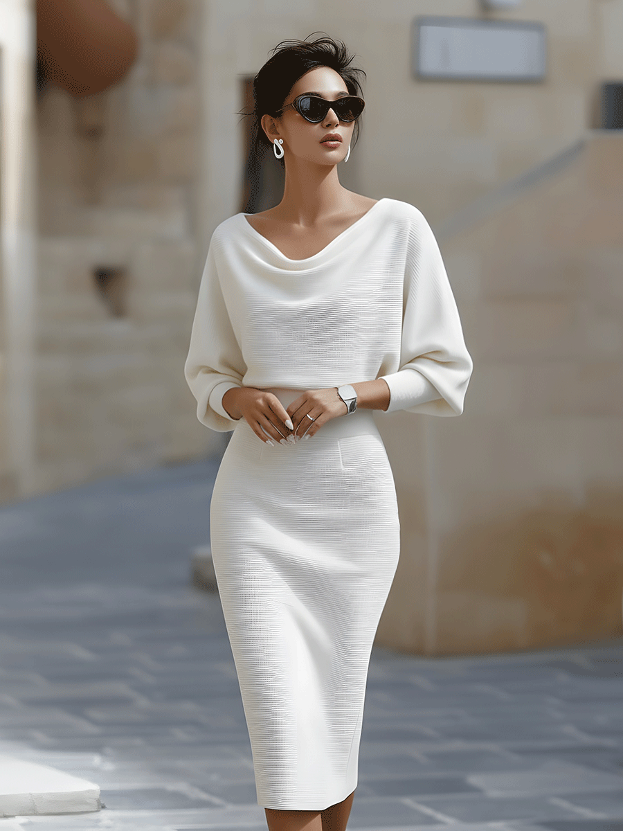 Lyra | Chic Draped Midi Dress