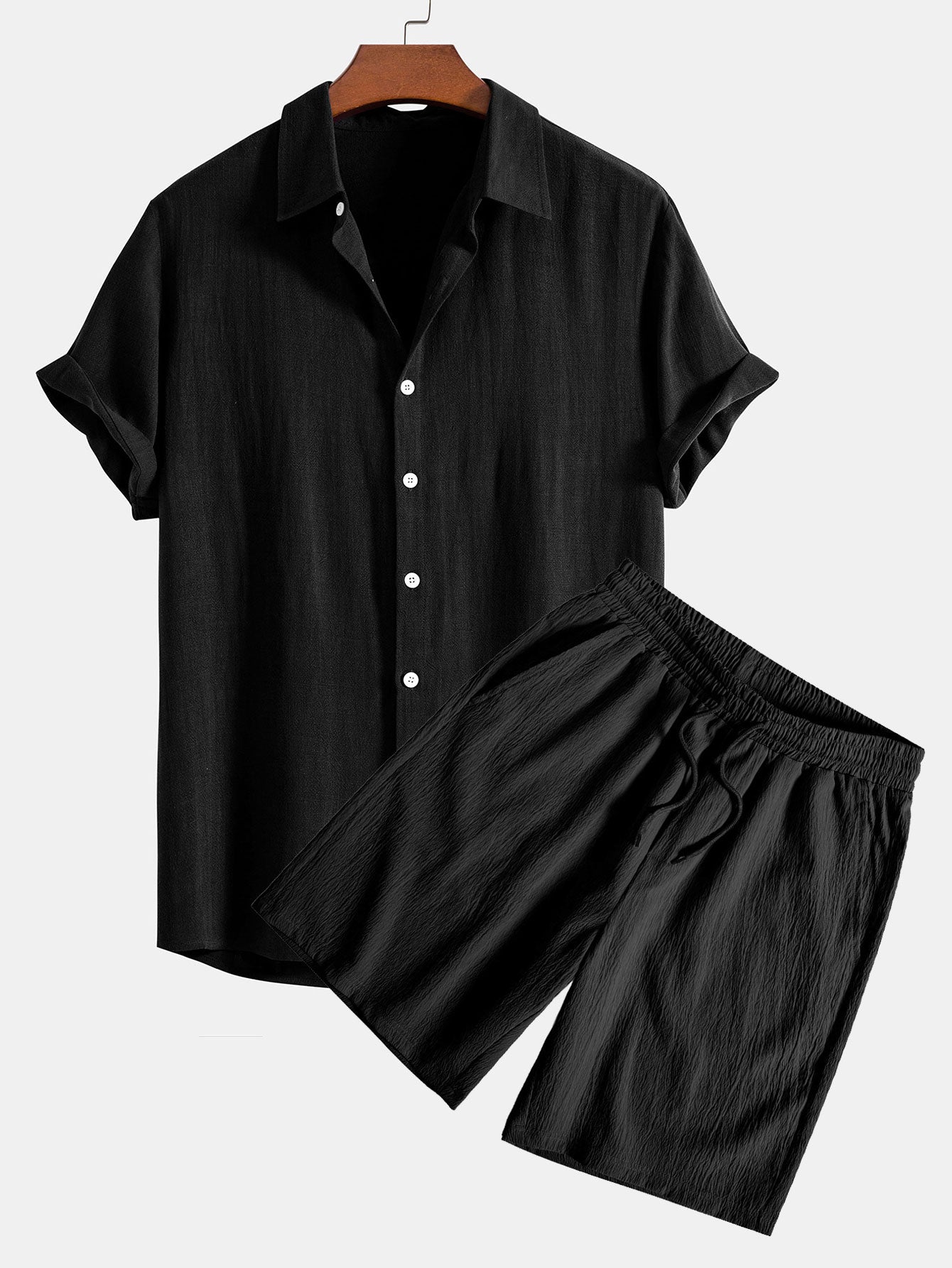 Breezy | Crinkled Texture Shorts Set