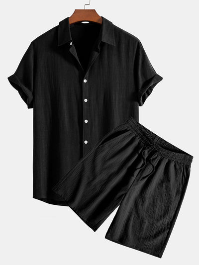 Breezy | Crinkled Texture Shorts Set