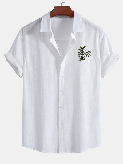 Coastal | Palm Print Cotton Shirt