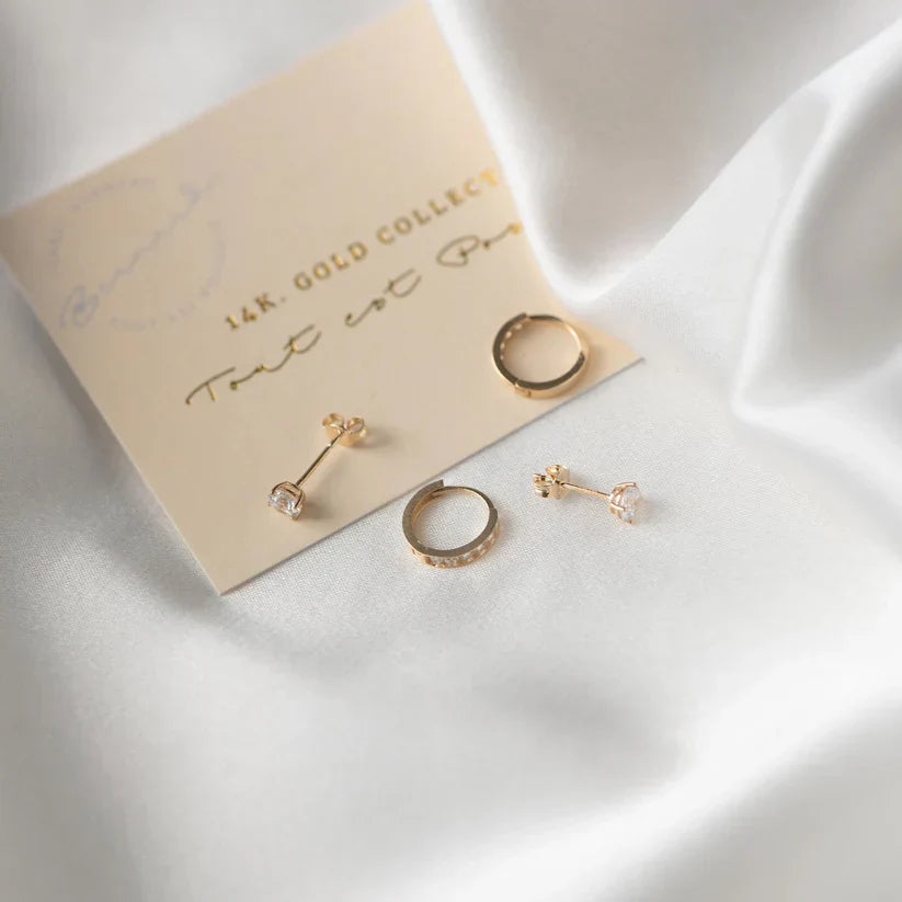 Luna | Gold Moonstone Studs