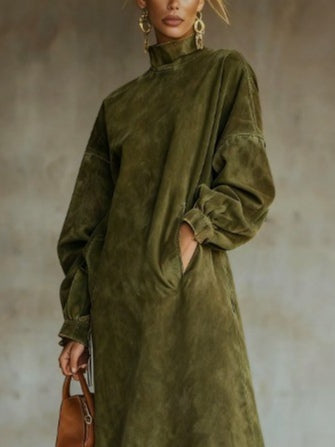 Sable | Luxe Suede Turtleneck Dress