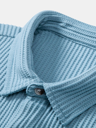 Breezy | Casual Waffle Button Shirt