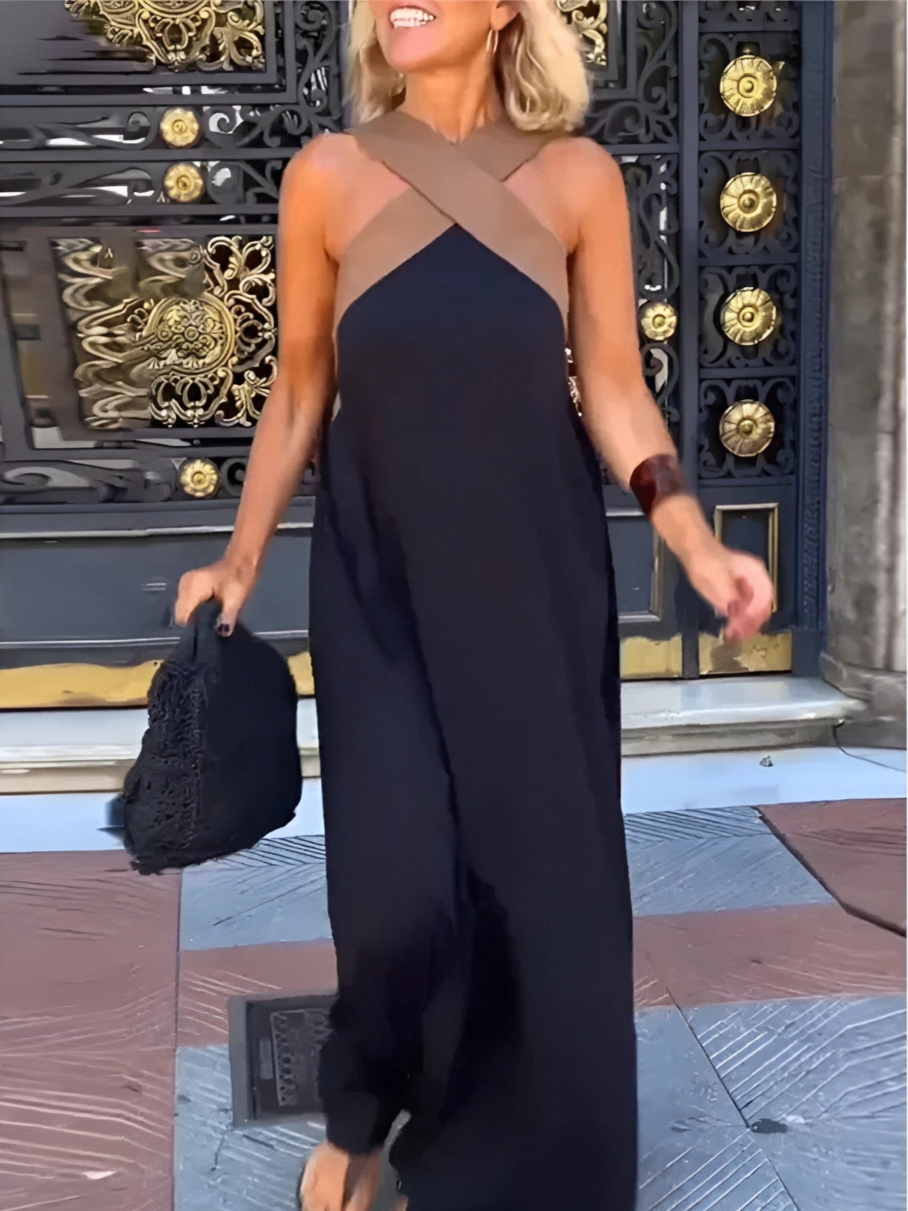 Elara | Breezy Cross Maxi Dress