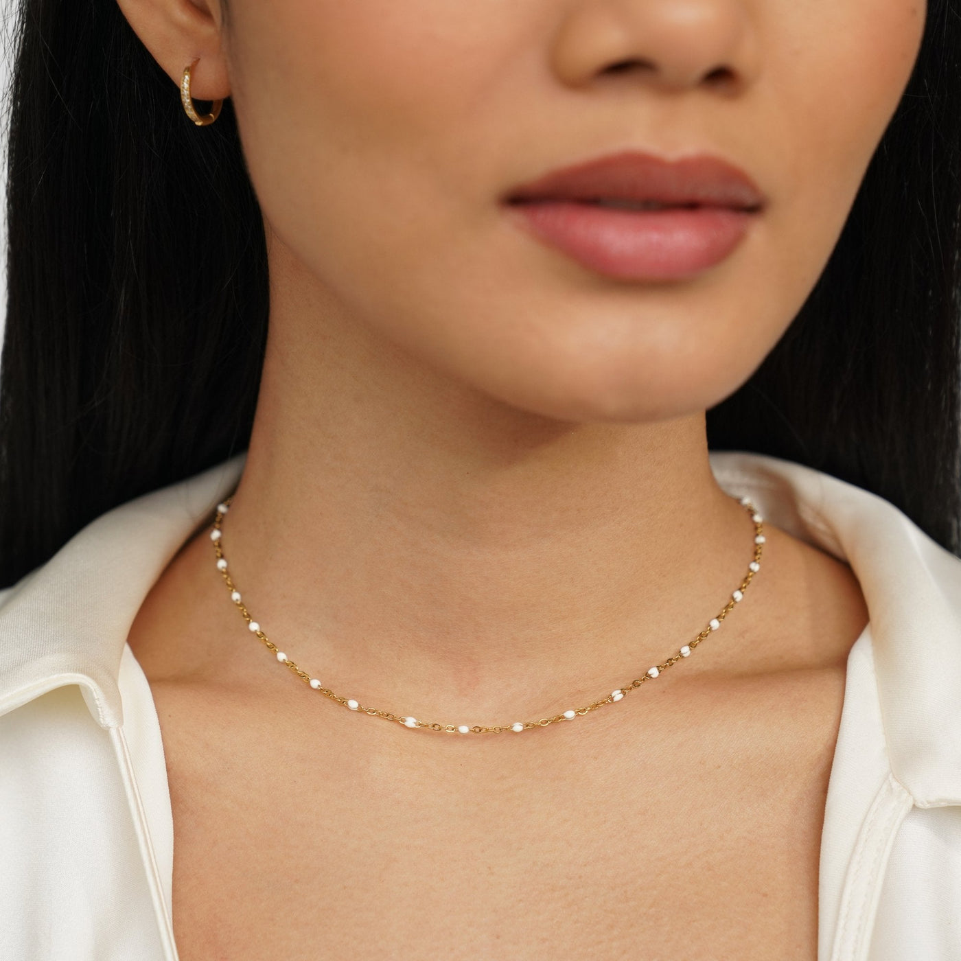 Luna | Chic White Bead Necklace