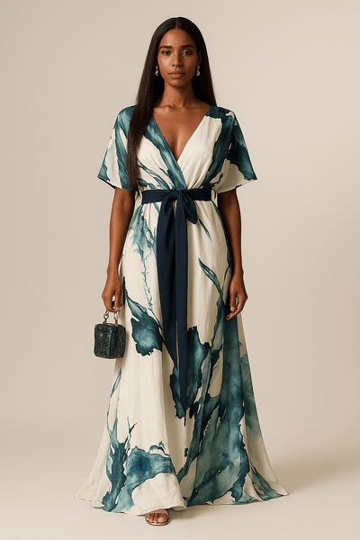 Mira | Vibrant Watercolour Maxi Dress