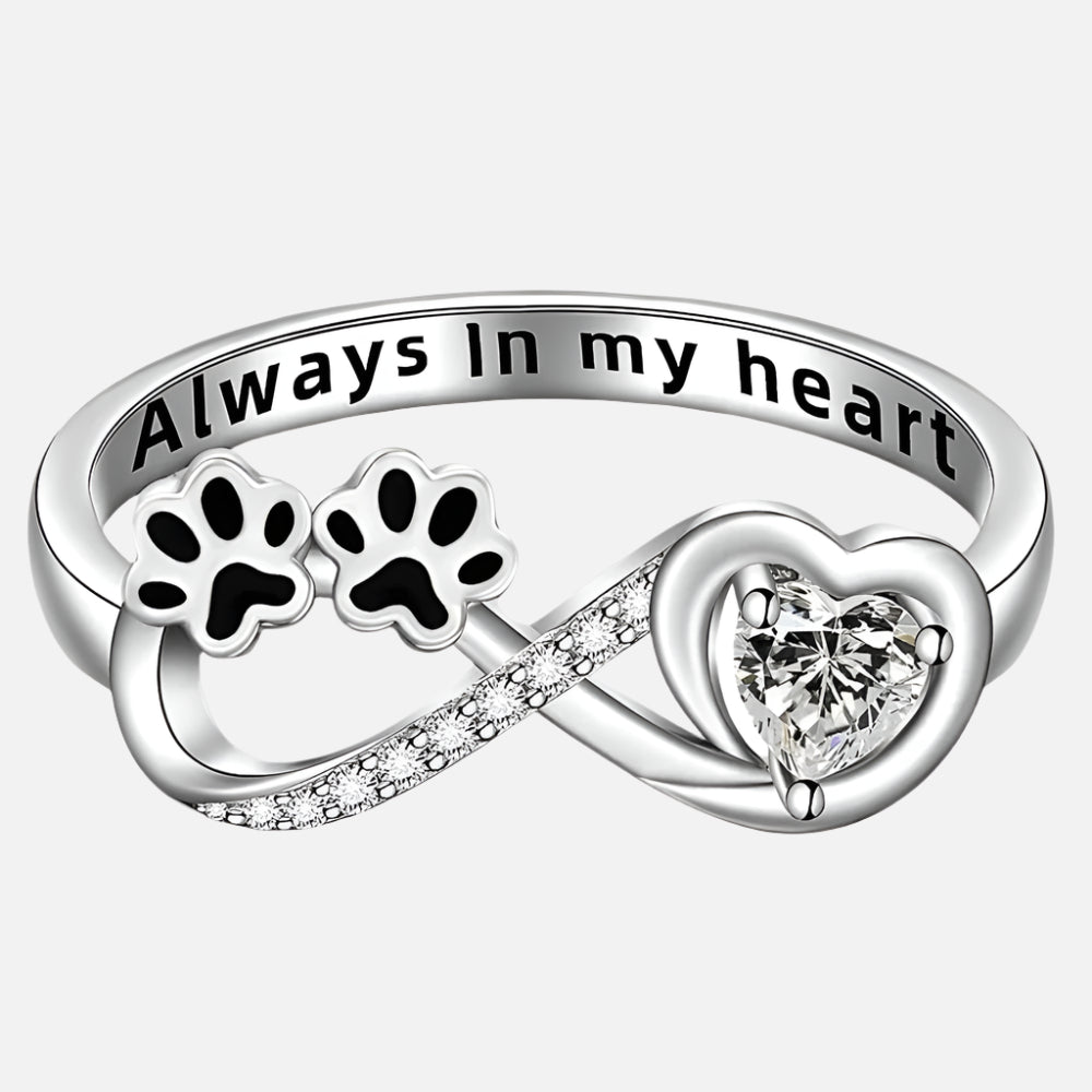 Pawtastic | Zirconia Heart Infinity Ring