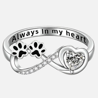 Pawtastic | Zirconia Heart Infinity Ring